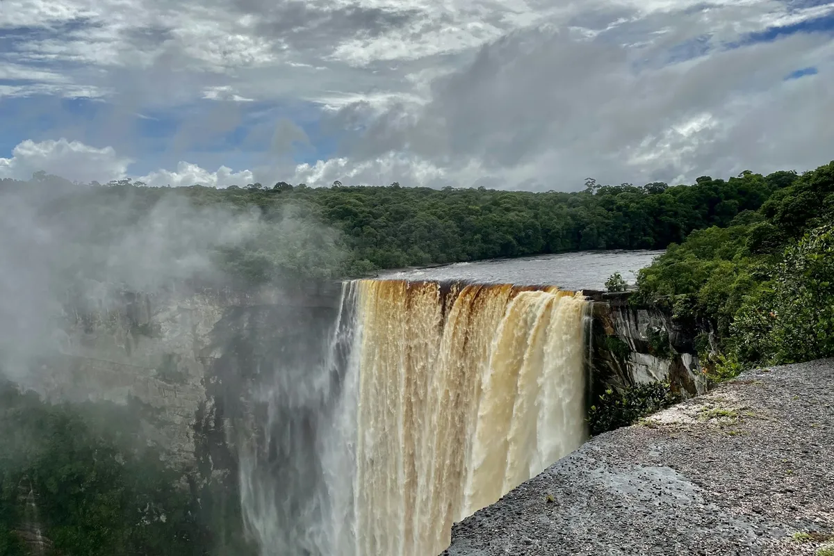 Water pouring over Kaieteur Falls, Guyana